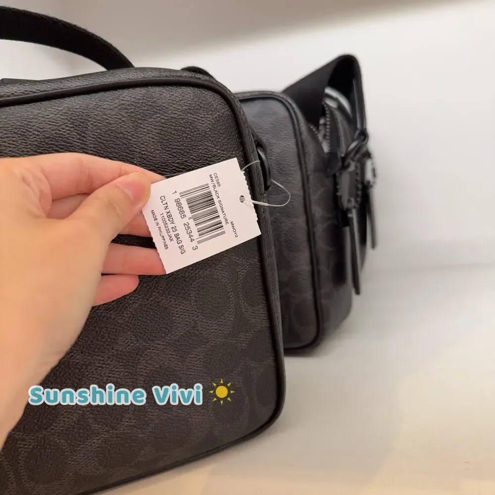 NWT Coach Colton Crossbody Bag 25 Signature Canvas CES85 BLACK SIGNATURE